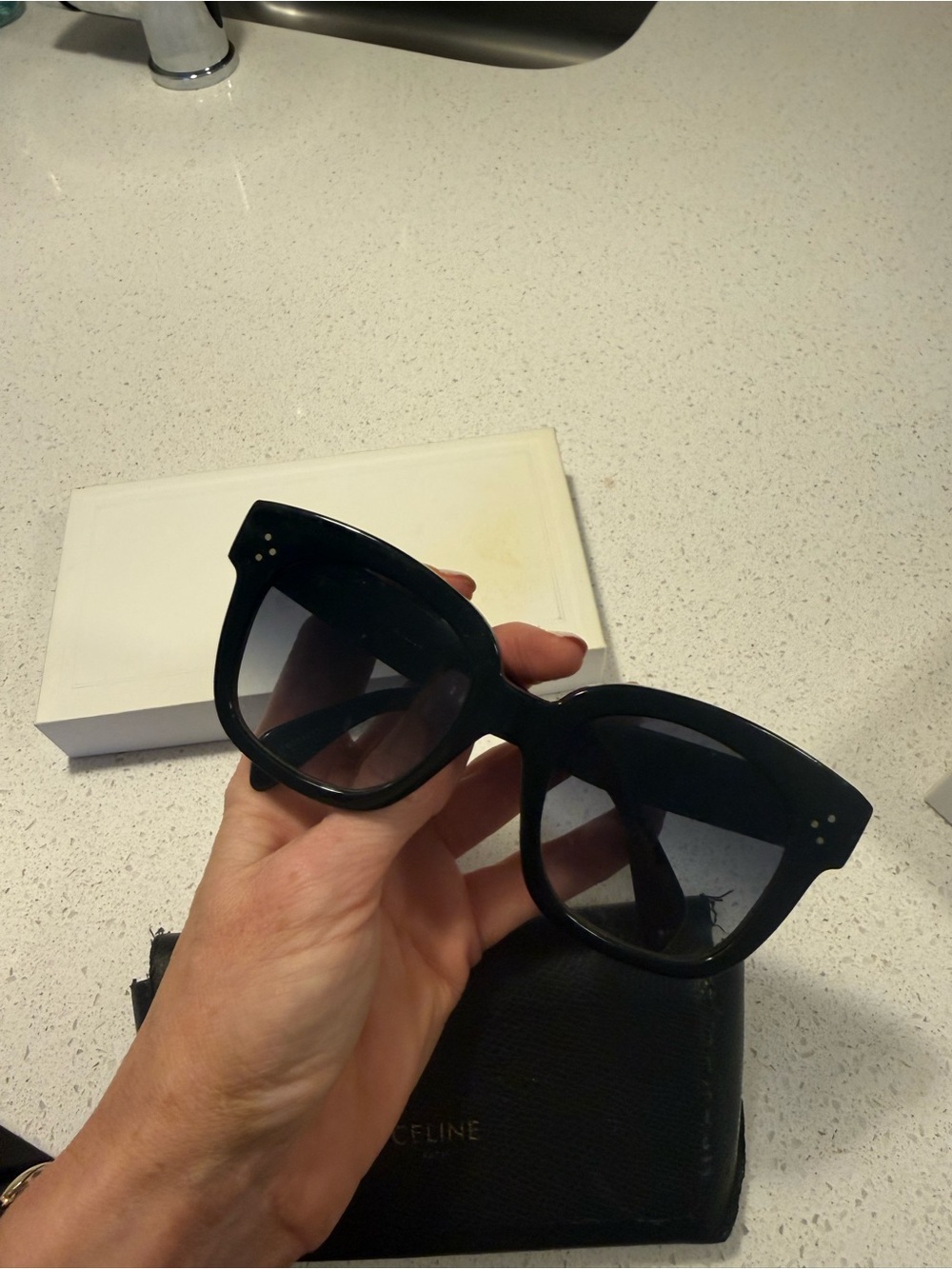 Celine Oversized Black Square Sunglasses - Picture 2 of 8